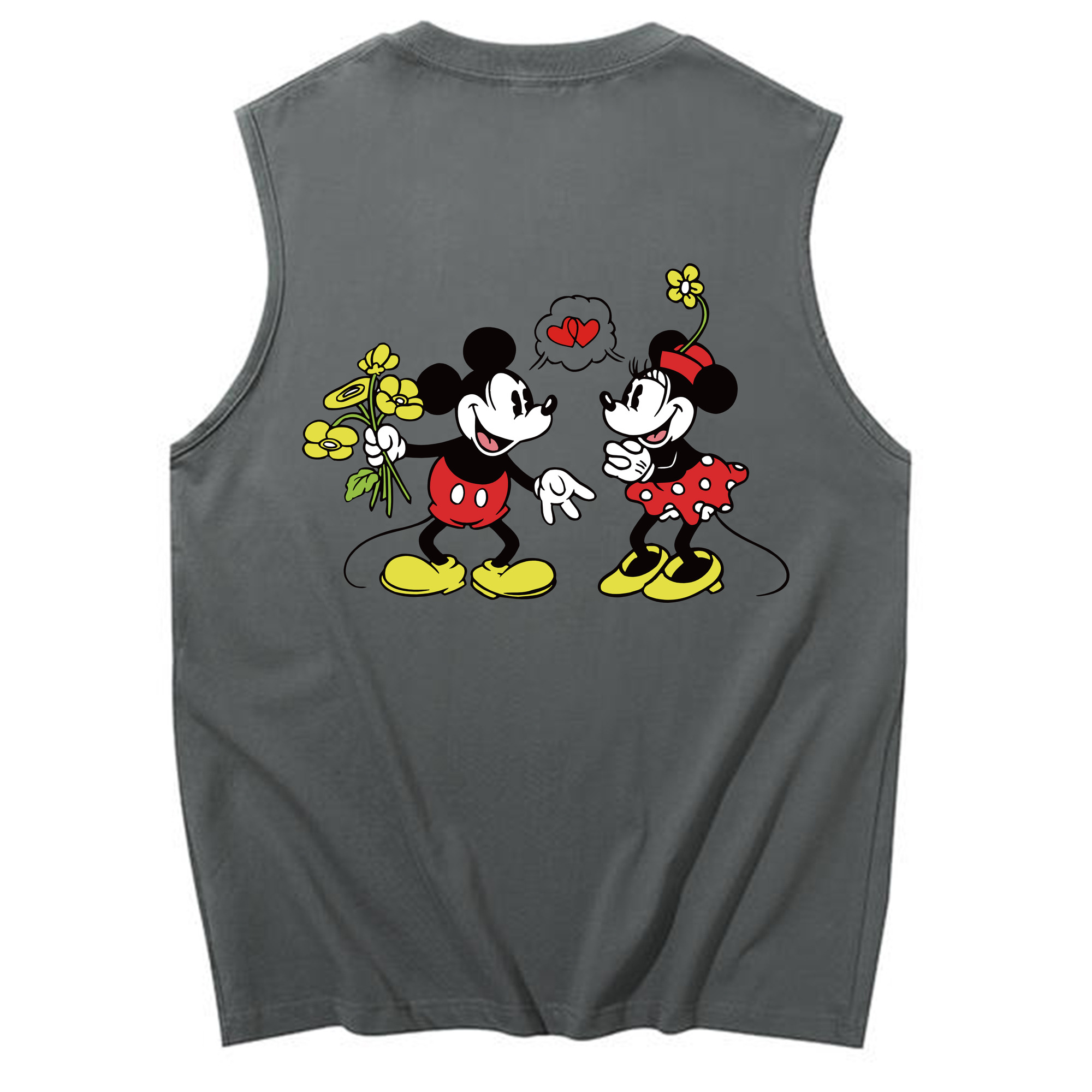 ミッキーマウス Mickey Mouse コットン100％タンクトップ（背面プリント）
